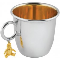 GT54   Christening Cup With Teddy Bear Sterling Silver Ari D Norman