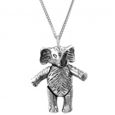 PT511   Moving Elephant Pendant On Chain Sterling Silver Ari D Norman