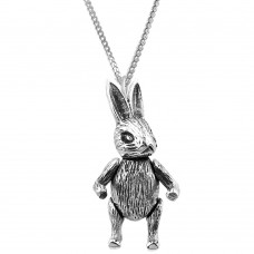 PT512   Moving Rabbit Pendant On Chain Sterling Silver Ari D Norman