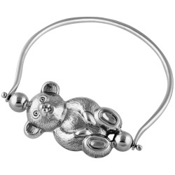 Spinning Teddy Bear Baby Rattle Edwardian Style 925 Sterling Silver English Hallmarks