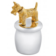 GT2243   Tooth Fairy Box With Gold Plated Moving Scottish Terrier Sterling Silver Ari D Norman