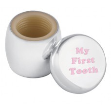 GT2261   Tooth Fairy Box With Engraved 'My First Tooth' In Pink Enamel Sterling Silver Ari D Norman
