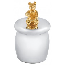 GT350   Tooth Fairy Box With Gold Plated Teddy Bear Sterling Silver Ari D Norman