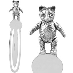 Teddy Bookmark Victorian Style 925 Sterling Silver English Hallmarks With Moving Articulated Teddy Bear