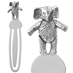 Elephant Bookmark Victorian Style 925 Sterling Silver English Hallmarks With Moving Articulated Elephant