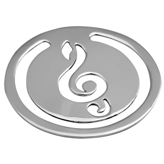 Round Treble Clef Bookmark 925 Sterling Silver English 925 Sterling Silver English Hallmarks