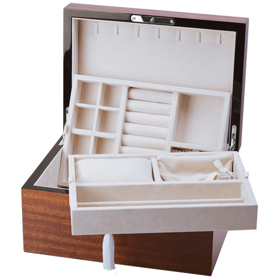 Mahogany Finish Jewellery Box
