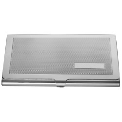 Engine  Turned Card Case 925 Sterling Silver English Hallmarks