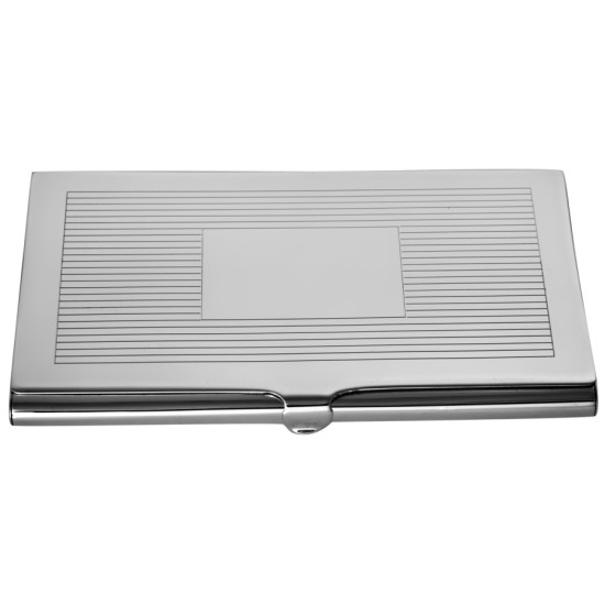 Line Design Card Case 925 Sterling Silver English Hallmarks