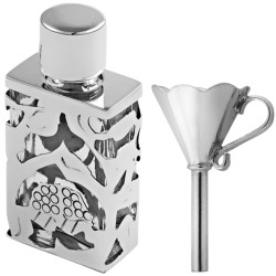 Rectangular Perfume Bottle and Funnel Set 925 Sterling Silver English Hallmarks