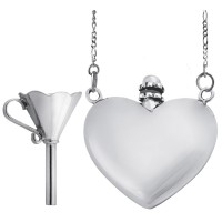 PT412   Heart Perfume Bottle On Chain And Funnel Set Sterling Silver Ari D Norman