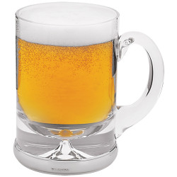 Beer Glass on Mounted 925 Sterling Silver English Hallmarks With Glass Crystal