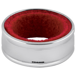 Wine Drip Collar 925 Sterling Silver English Hallmarks With Red Felt