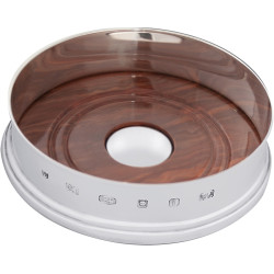 12cm Classic Plain Coaster 925 Sterling Silver English Hallmarks With Mahogany Base