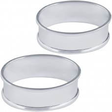 BOX10   Plain Oval Napkin Ring Set Sterling Silver Ari D Norman