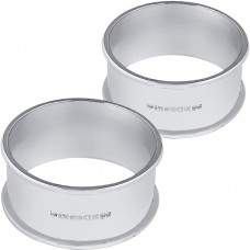 BOX11   Plain Round Napkin Ring Set Sterling Silver Ari D Norman