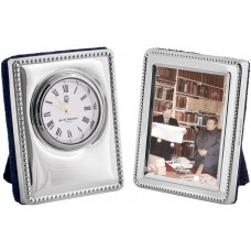 BOX114   Miniature Clock And Frame Set Sterling Silver Ari D Norman