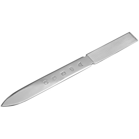 Engine Turned and Feature Hallmark Paper Knife Letter Opener 925 Sterling Silver English Hallmarks
