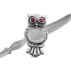 Owl Magnifying Glass Paper Knife Letter Opener 925 Sterling Silver English Hallmarks Set with Garnet