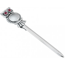 LO410   Magnifying Glass Owl Letter Opener Sterling Silver Ari D Norman