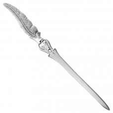 LO629   Victorian Style Feather Letter Opener Sterling Silver Ari D Norman