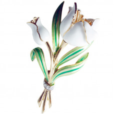 JB181 - White Tulip Brooch 