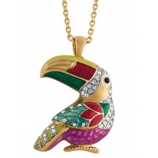 JB194   Gold Plated Toucan Brooch / Pendant Jewelari of London