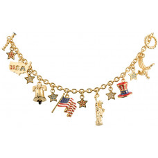 JBT1 - American Charm Bracelet With Swarovski Crystals 