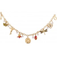 JBT8   Gold Plated Metal Alloy Art Nouveau Style Charm Bracelet Jewelari Of London