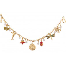 JBT8   Gold Plated Metal Alloy Art Nouveau Style Charm Bracelet Jewelari Of London