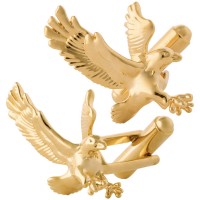 JCU19   Gold Plated Eagle Cufflinks Jewelari Of London