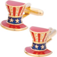 JCU21   Gold Plated Uncle Sam’s Hat Cufflinks Jewelari Of London