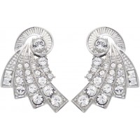 JEA21   Rhodium Plated Fan Style Earrings Jewelari of London