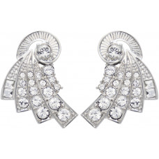 JEA21   Rhodium Plated Fan Style Earrings Jewelari of London