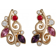 JEA37   Gold Plated Floral Earrings Jewelari Of London