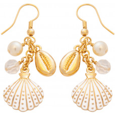 JEA41   Gold Plated Seashell Earrings Jewelari Of London