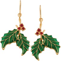 JEA6   Gold Plated Holly Earrings Jewelari Of London