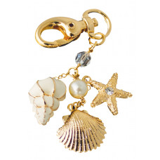 JK5   Gold Plated Seashell Keyring / Bag Charm Jewelari Of London