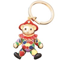 JK7   Gold Plated Harlequin Teddy Bear Keyring Jewelari Of London