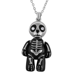 Walking Dead Zombie Pendant Rhodium Plated Metal Alloy Set With Enamel and Sparkling Austrian Crystals by JewelAriDesigns