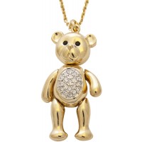 JNK59   Gold Plated Teddy Bear Necklace Jewelari Of London