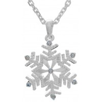 JPT2   Rhodium Plated Snowflake Pendant On Chain Jewelari of London