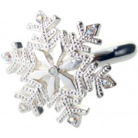 JRG3   Rhodium Plated Snowflake Ring Jewelari Of London