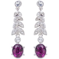 TC3   Rhodium Plated Crystal Set Earrings Jewelari of London