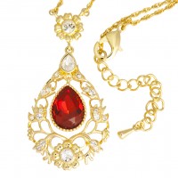 VNC3   Gold Plated And Crystal Set Victorian Style Necklace Jewelari of London