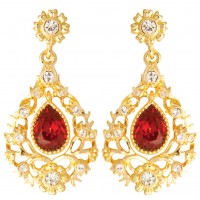 VNC4   Gold Plated Crystal Set Victorian Style Earrings Jewelari of London