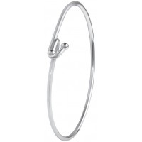 BE428    Bead Hook Clasp Bangle Sterling Silver Ari D Norman