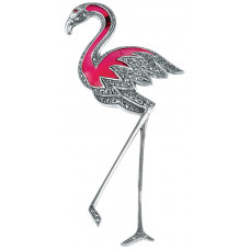 B224   Pink Flamingo Brooch Sterling Silver Ari D Norman