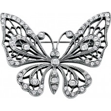 B639   Cubic Zirconia Butterfly Brooch Sterling Silver Ari D Norman