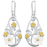 EA616 - Sterling silver and gold plated floral earrings